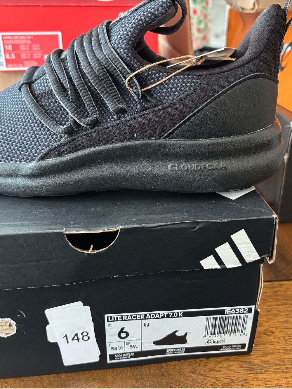 adidas Men’s Lite Racer Adapt 7.0 Black Athletic Sneakers